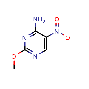 Chemical structure of 2-methoxy-5-nitropyrimidin-4-amine , CAS 304646-29-5, AChemBlock X214285