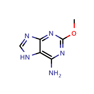 Chemical structure of 2-methoxy-7H-purin-6-amine , CAS 28128-30-5, AChemBlock X214287