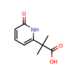 Chemical structure of 2-methyl-2-(6-oxo-1,6-dihydropyridin-2-yl)propanoic acid , CAS 1785560-03-3, AChemBlock X214299