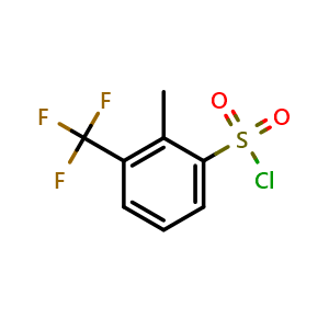 Chemical structure of 2-Methyl-3-(trifluoromethyl)benzenesulfonyl chloride , CAS 1191545-46-6, AChemBlock X214306