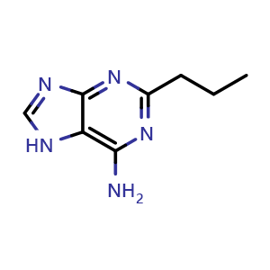 Chemical structure of 2-propyl-7H-purin-6-amine , CAS 407600-14-0, AChemBlock X214339