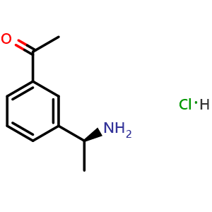 Chemical structure of 3-((1s)-1-aminoethyl)-1-acetylbenzene hydrochloride , CAS 2061996-86-7, AChemBlock X214351