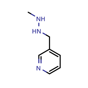 Chemical structure of 3-((2-methylhydrazinyl)methyl)pyridine , CAS 90008-41-6, AChemBlock X214355