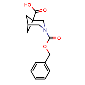 Chemical structure of 3-((benzyloxy)carbonyl)-3-azabicyclo[3.1.1]heptane-1-carboxylic acid , CAS 2170373-55-2, AChemBlock X214359