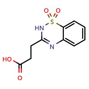 Chemical structure of 3-(1,1-dioxido-2H-benzo[e][1,2,4]thiadiazin-3-yl)propanoic acid , CAS 4826-22-6, AChemBlock X214363