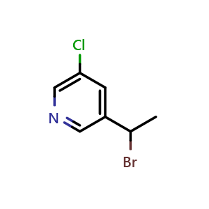 Chemical structure of 3-(1-bromoethyl)-5-chloropyridine , CAS 1335052-83-9, AChemBlock X214369