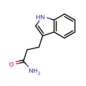 Chemical structure of 3-(1H-indol-3-yl)propanamide , CAS 5814-93-7, AChemBlock X214372