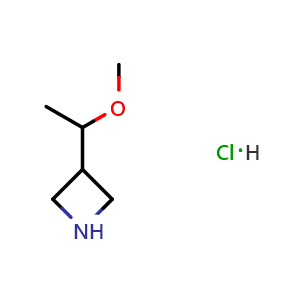 Chemical structure of 3-(1-methoxyethyl)azetidine hydrochloride , CAS 2448158-93-6, AChemBlock X214373