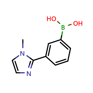 Chemical structure of 3-(1-methyl-1h-imidazol-2-yl)-phenyl boronic acid , CAS 1404466-88-1, AChemBlock X214374