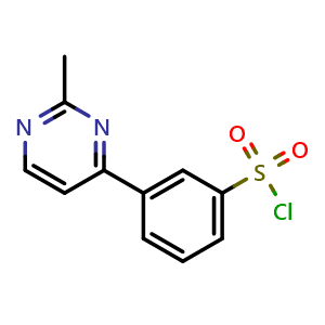 Chemical structure of 3-(2-methylpyrimidin-4-yl)benzenesulfonyl chloride , CAS 465514-07-2, AChemBlock X214401
