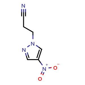 Chemical structure of 3-(4-nitro-1H-pyrazol-1-yl)propanenitrile , CAS 1002243-79-9, AChemBlock X214419