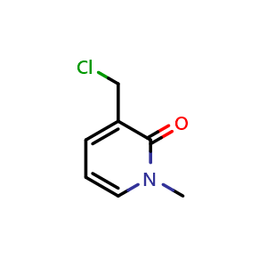 Chemical structure of 3-(chloromethyl)-1-methyl-1,2-dihydropyridin-2-one , CAS 51417-15-3, AChemBlock X214442