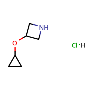 Chemical structure of 3-(cyclopropoxy)azetidine hydrochloride , CAS 1254477-67-2, AChemBlock X214444
