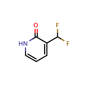 Chemical structure of 3-(difluoromethyl)-1,2-dihydropyridin-2-one , CAS 1806766-03-9, AChemBlock X214446