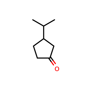 Chemical structure of 3-(propan-2-yl)cyclopentan-1-one , CAS 10264-56-9, AChemBlock X214464