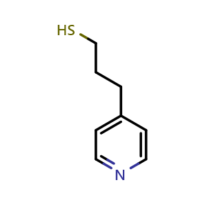 Chemical structure of 3-(pyridin-4-yl)propane-1-thiol , CAS 26847-63-2, AChemBlock X214465