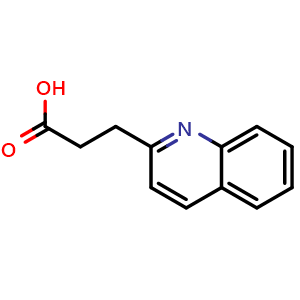 Chemical structure of 3-(quinolin-2-yl)propanoic acid , CAS 39111-94-9, AChemBlock X214469