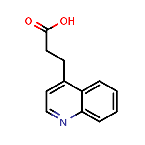 Chemical structure of 3-(quinolin-4-yl)propanoic acid , CAS 67752-29-8, AChemBlock X214471