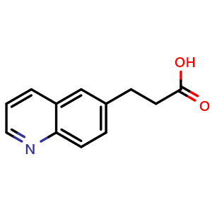 Chemical structure of 3-(quinolin-6-yl)propanoic acid , CAS 476660-20-5, AChemBlock X214472