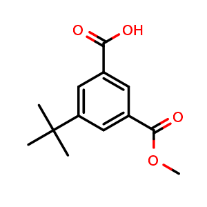 Chemical structure of 3-(tert-butyl)-5-(methoxycarbonyl)benzoic acid , CAS 377731-29-8, AChemBlock X214477