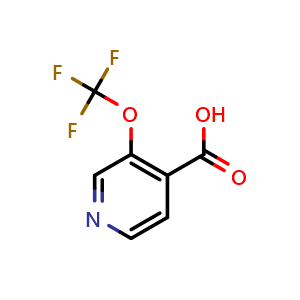 Chemical structure of 3-(trifluoromethoxy)pyridine-4-carboxylic acid , CAS 1221171-76-1, AChemBlock X214481