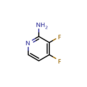 Chemical structure of 3,4-difluoropyridin-2-amine , CAS 1804379-06-3, AChemBlock X214498