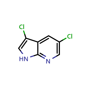 Chemical structure of 3,5-Dichloro-7-azaindole , CAS 1190317-53-3, AChemBlock X214522