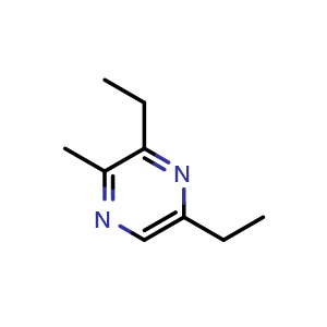 Chemical structure of 3,5-diethyl-2-methyl pyrazine , CAS 18138-05-1, AChemBlock X214525