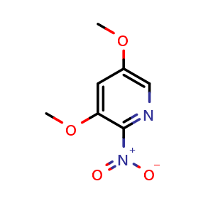 Chemical structure of 3,5-dimethoxy-2-nitropyridine , CAS 18677-49-1, AChemBlock X214530