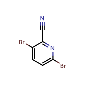Chemical structure of 3,6-dibromo-2-pyridinecarbonitrile , CAS 1214333-88-6, AChemBlock X214536
