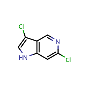 Chemical structure of 3,6-dichloro-1H-pyrrolo[3,2-c]pyridine , CAS 1956375-91-9, AChemBlock X214540