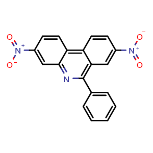 Chemical structure of 3,8-dinitro-6-phenylphenanthridine , CAS 82921-86-6, AChemBlock X214547
