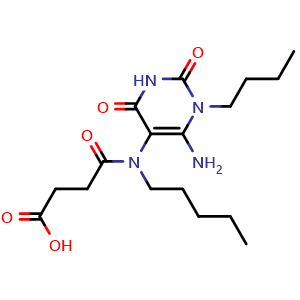 3-[(6-amino-1-butyl-2,4-dioxo-1,2,3,4-tetrahydropyrimidin-5-yl)(pentyl)carbamoyl]propanoic acid
