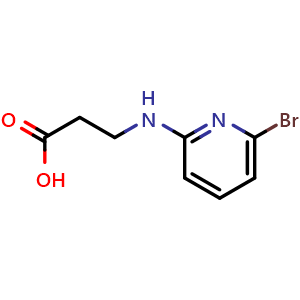 Chemical structure of 3-[(6-bromopyridin-2-yl)amino]propanoic acid , CAS 68638-67-5, AChemBlock X214551