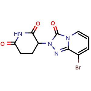 Chemical structure of 3-{8-bromo-3-oxo-2H,3H-[1,2,4]triazolo[4,3-a]pyridin-2-yl}piperidine-2,6-dione , CAS 2925094-42-2, AChemBlock X214561