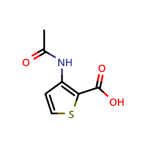 Chemical structure of 3-Acetamidothiophene-2-carboxylic acid , CAS 50901-18-3, AChemBlock X214564
