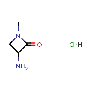 Chemical structure of 3-amino-1-methyl-azetidin-2-one hydrochloride , CAS 2940936-22-9, AChemBlock X214576