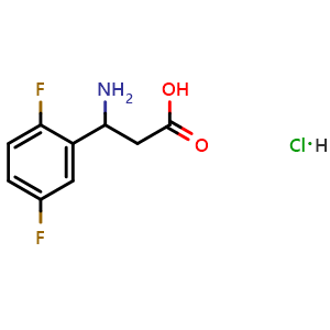 Chemical structure of 3-amino-3-(2,5-difluorophenyl)propanoic acid hydrochloride , CAS 2828439-93-4, AChemBlock X214581