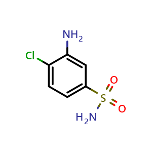 Chemical structure of 3-amino-4-chlorobenzenesulfonamide , CAS 29092-34-0, AChemBlock X214586