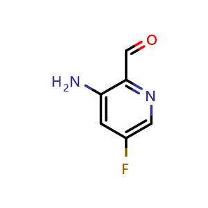 Chemical structure of 3-amino-5-fluoropyridine-2-carbaldehyde , CAS 1289114-66-4, AChemBlock X214591