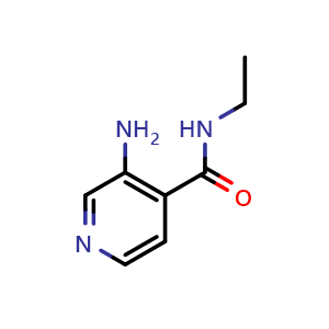 Chemical structure of 3-amino-N-ethylpyridine-4-carboxamide , CAS 1415147-02-2, AChemBlock X214593