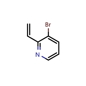 Chemical structure of 3-bromo-2-ethenylpyridine , CAS 799246-56-3, AChemBlock X214607