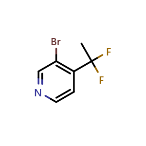 Chemical structure of 3-bromo-4-(1,1-difluoroethyl)pyridine , CAS 2246373-31-7, AChemBlock X214611