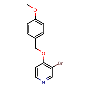Chemical structure of 3-bromo-4-[(4-methoxyphenyl)methoxy]pyridine , CAS 1920056-57-0, AChemBlock X214616