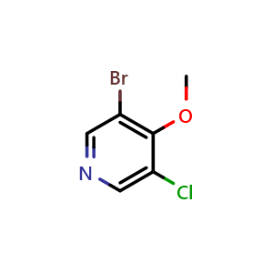 Chemical structure of 3-bromo-5-chloro-4-methoxypyridine , CAS 1214362-58-9, AChemBlock X214635