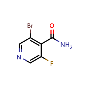 Chemical structure of 3-bromo-5-fluoropyridine-4-carboxamide , CAS 1353636-72-2, AChemBlock X214641