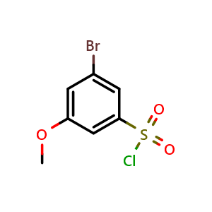 Chemical structure of 3-Bromo-5-methoxybenzene-1-sulfonylchloride , CAS 1261776-39-9, AChemBlock X214643