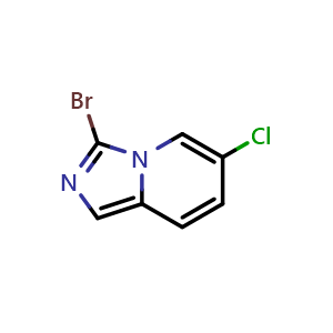 Chemical structure of 3-bromo-6-chloroimidazo[1,5-a]pyridine , CAS 1263057-14-2, AChemBlock X214652