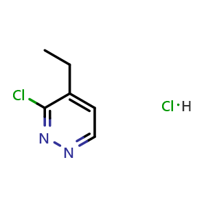 Chemical structure of 3-Chloro-4-ethylpyridazine hydrochloride , CAS 2304584-17-4, AChemBlock X214677