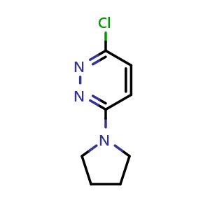 Chemical structure of 3-Chloro-6-pyrrolidin-1-yl-pyridazine , CAS 66346-85-8, AChemBlock X214689